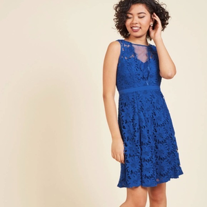 NEW‎ WITH TAGS Sz 16 Adrianna Papell Blue Floral Lace Dress